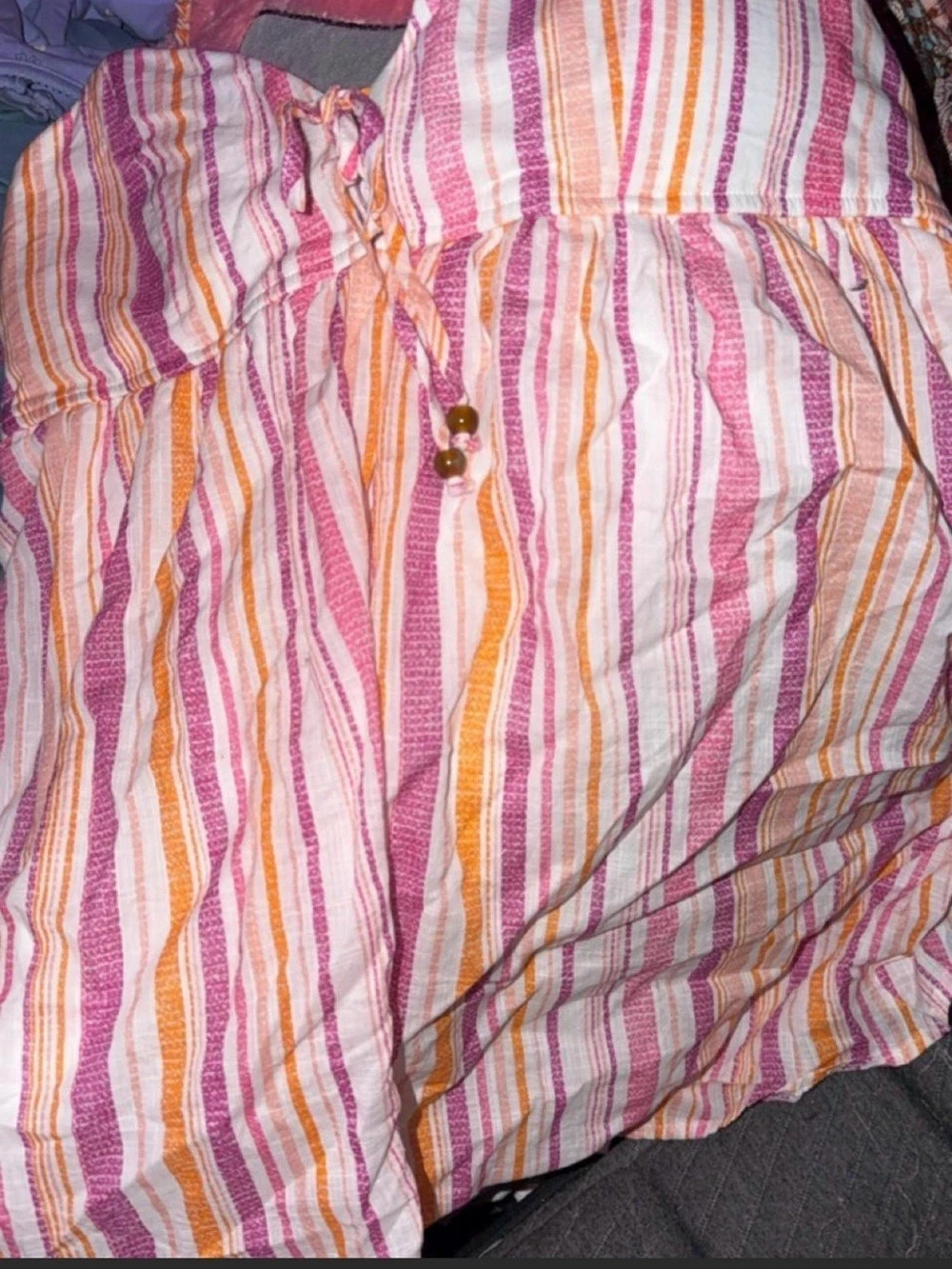 Boundaries Striped Casual Dress in Pink & Orange Like New